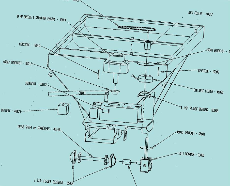 Salt Spreader Sprocket chain gearbox