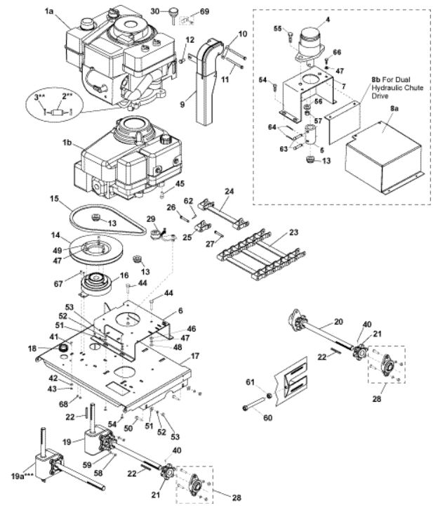 Salt Spreader Sprocket chain gearbox