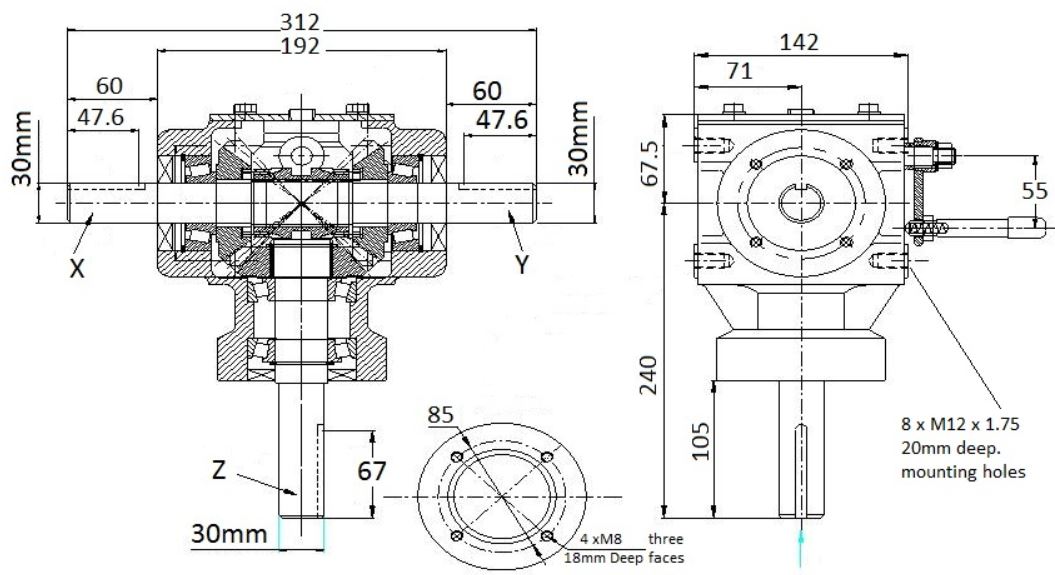 Auger gearboxes