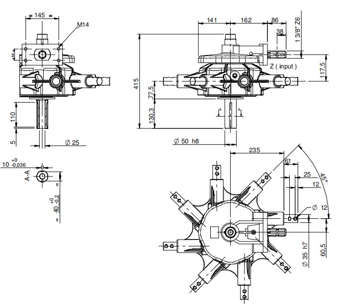 Side-Delivery Rake Gearbox