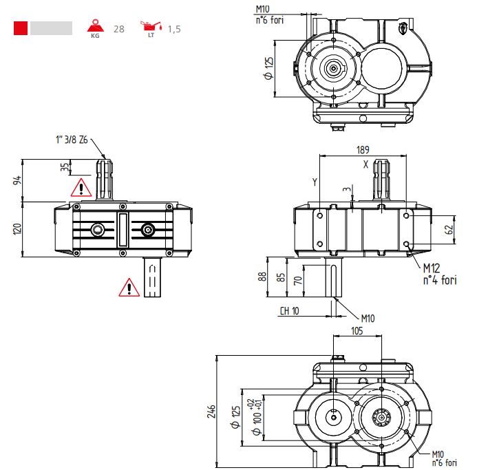 Hydraulic PTO Drive Gearbox Spped Increaser