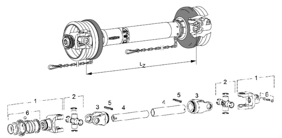 Pto Drive Shaft & Gearbox For Manure Spreaders