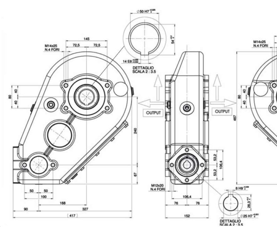 Pto Drive Shaft & Gearbox For Manure Spreaders