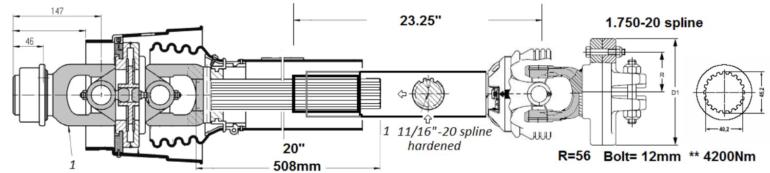 Pto Shaft & Gearbox For SUPREME Feed Mixers