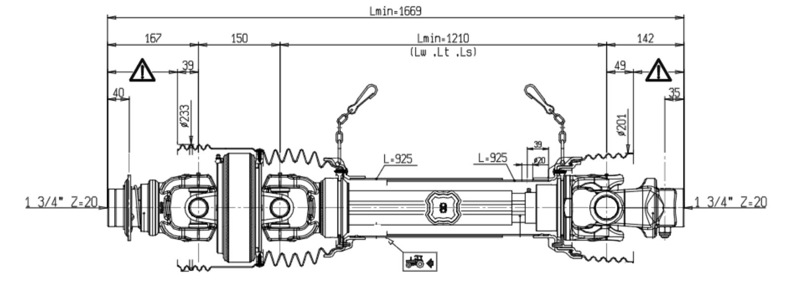 Pto Shaft & Gearbox For John Deere Flail Shredder