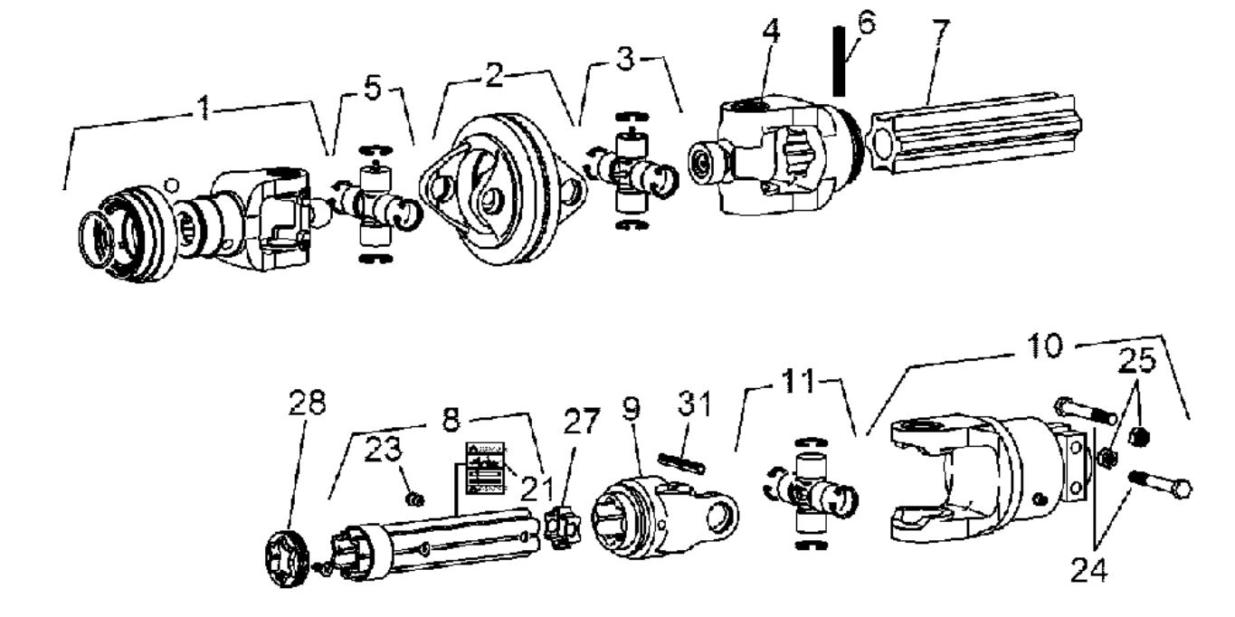 Pto Shaft & Gearbox For John Deere Flail Shredder
