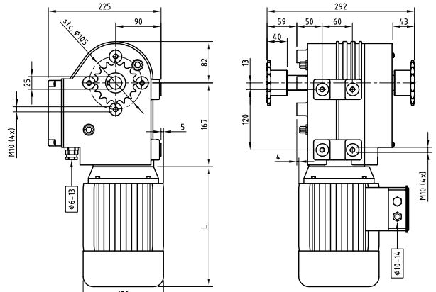 Worm gearbox GW40 FOR GREENHOUSE