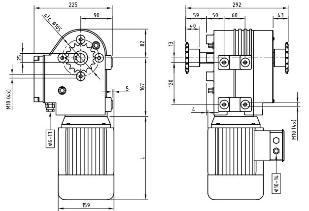 WORM GEARBOXES GW80 FOR GREENHOUSE