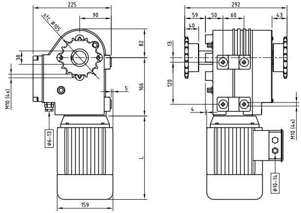 MOTOR WORM GEARBOXES GW100 FOR GREENHOUSE