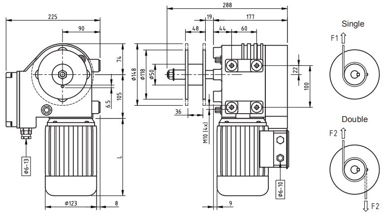 Motor Gearboxes With Winch Drum For Greenhouse