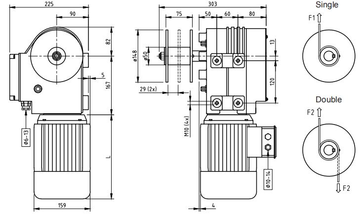 Motor Gearboxes With Winch Drum For Greenhouse