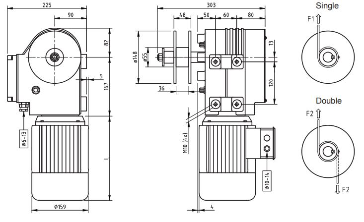 Motor Gearboxes With Winch Drum For Greenhouse
