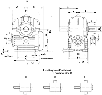 Arc Gear Cylindrical Worm Gearbox