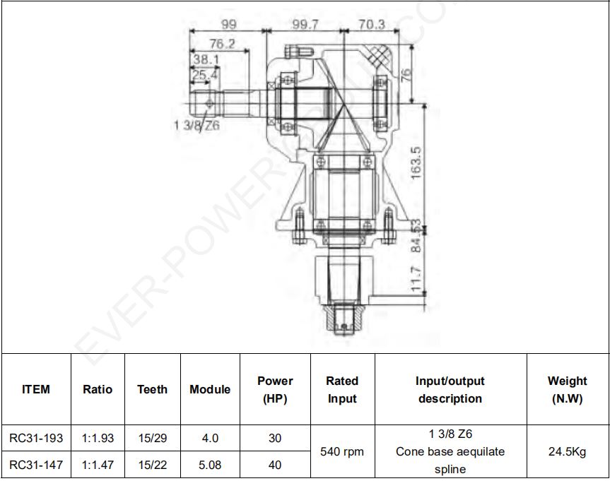 rotary mower gearbox