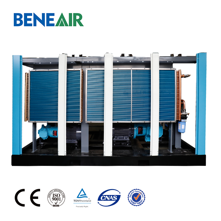 Popular 25 bar ~40 bar  High Pressure Oil-free PM VSD Two-stage Screw Air Compressor With Stainless Steel Air-ends