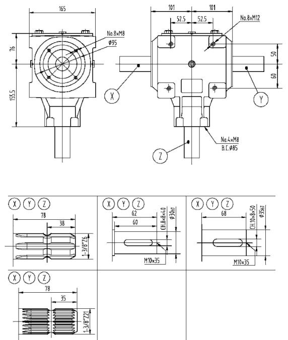 267 Series 50HP Agricultural Gearbox for Manure Spreader & Rotary Mower