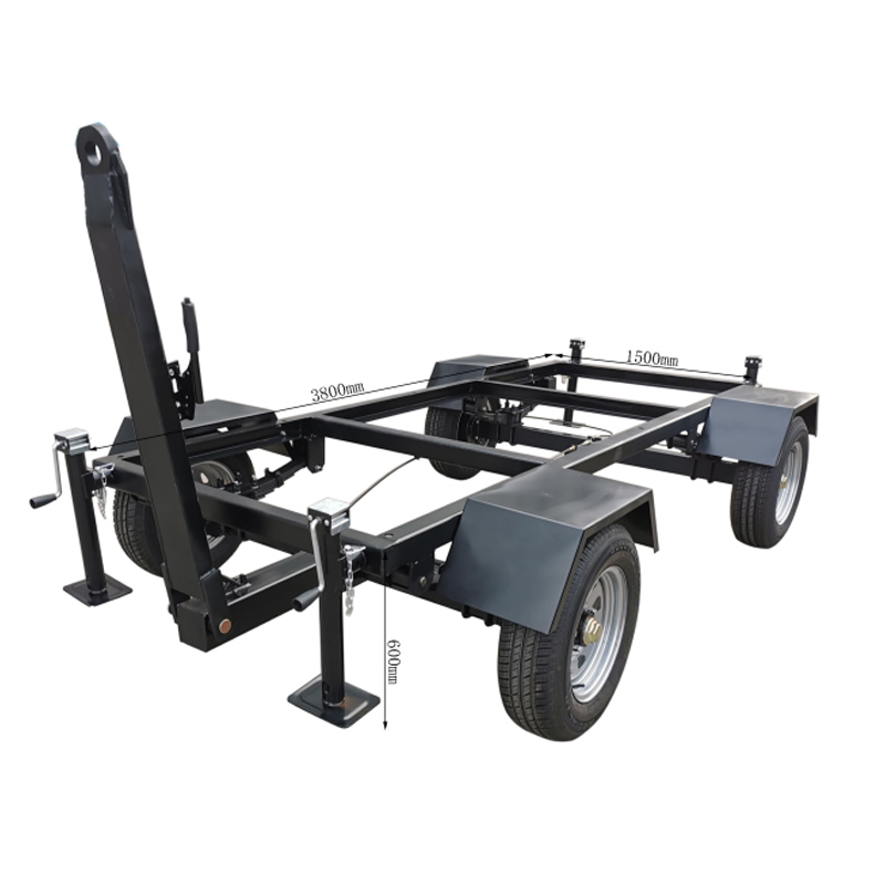4-Wheel Steering Flatbed Trailer Front Rear Axle Mobile Transportation Various Car Trailers for Air Compressors Generator Sets