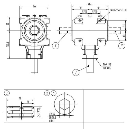 Agricultural 267BC Series 40HP Gearbox for Manure Spreader