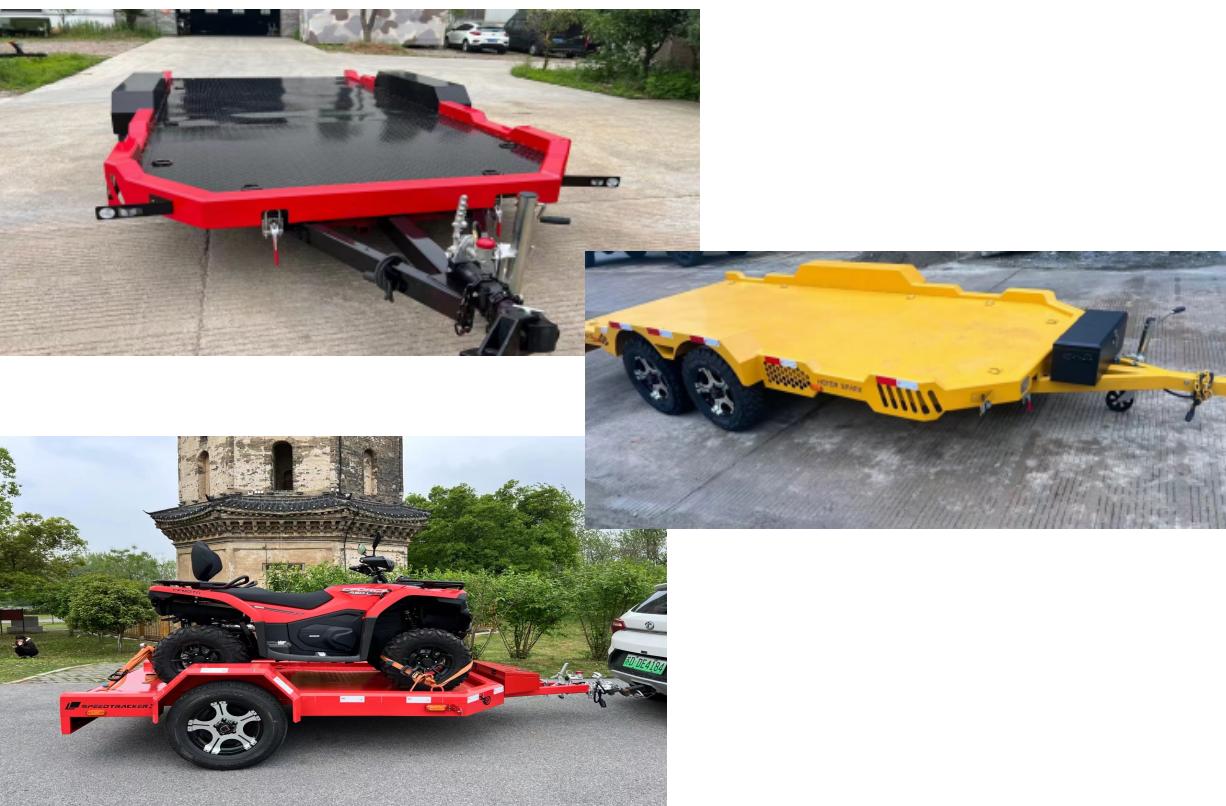 17*7FT 3000KG Load 2 Axes Off-road Utility Car UTV Trailer Motorcycle & ATV Trailers