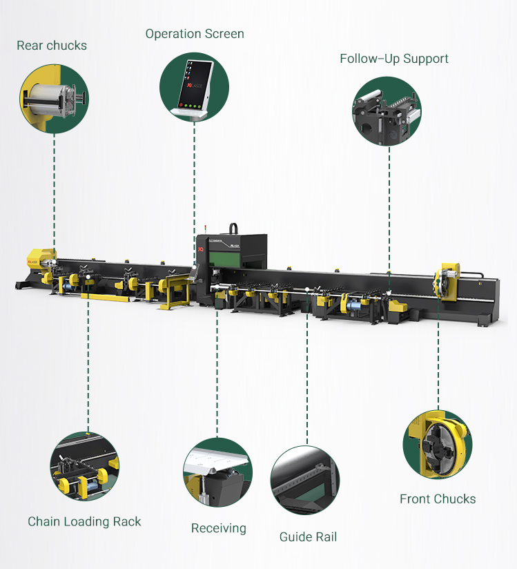 EP Laser Ultra-short Cutting Tail Material Metal Tube Laser Cutting Machine 6000w Fiber Laser Pipe Cutting Machine