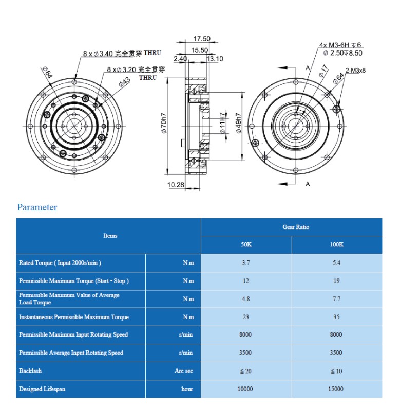Elss Series Strain Wave Gearing Harmonic Reducer Drive Table Dividing Head Mini Cross Roller Bearing DC Motor with Drive Stepper
