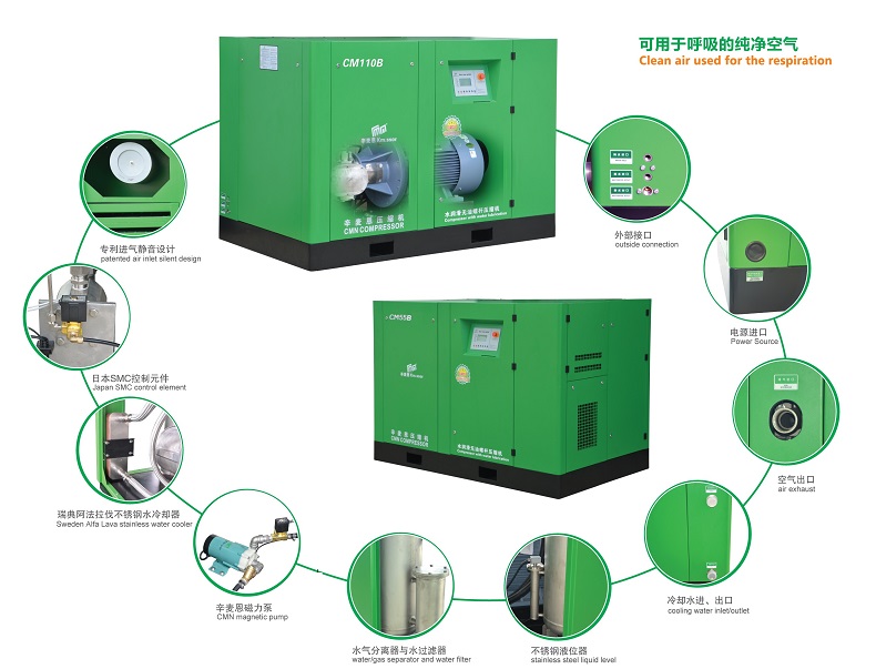 7.5/15/22/37kw Screw air Compressor High Pressure air Compressor Frequency Conversion Large Industrial Screw Machine