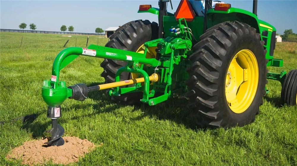 9 Inch Compact Post Hole Auger for Tractor 3 Point Post Hole Diggers with 2 Round Shaft