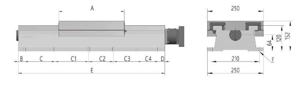 CNC Single Direction Rectangle Sliding Table, High Resistance URS250 Model, China Manufacturer OEM / ODM