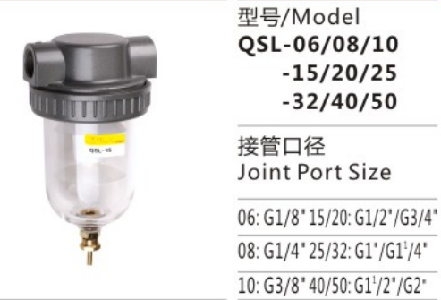 QSL Series QSL-32/40/50 Pneumatic Air Filter Regulator for Compressed Air System