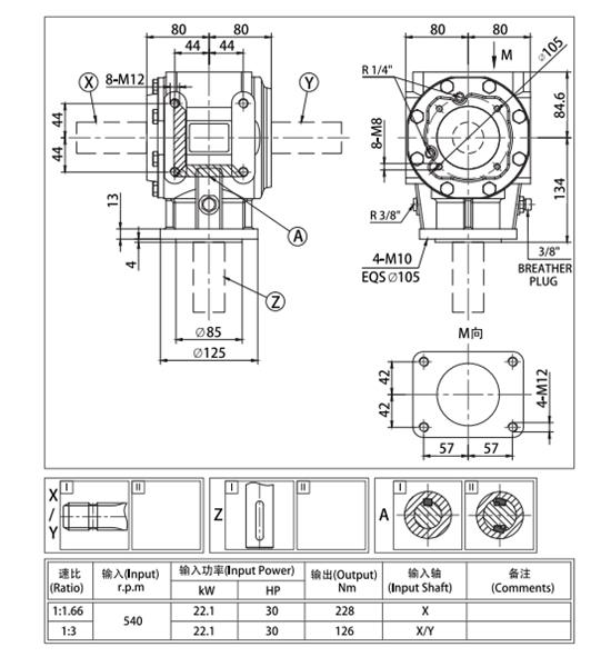 Agricultural Right Angle Variable Speed Gearbox for Flail Mower