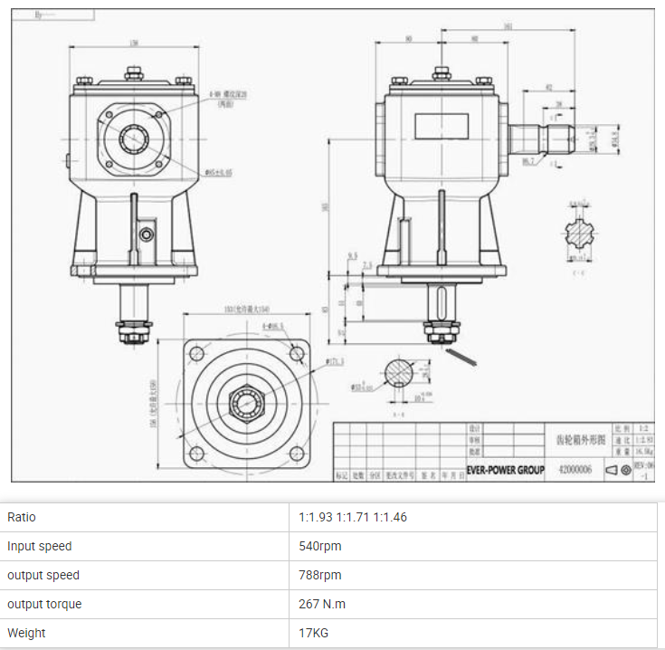 RG 50 Rotary Cutter Gearbox 50HP Customized Ratio Rate 90 Degree Heavy Duty Grass Cutter Gearbox