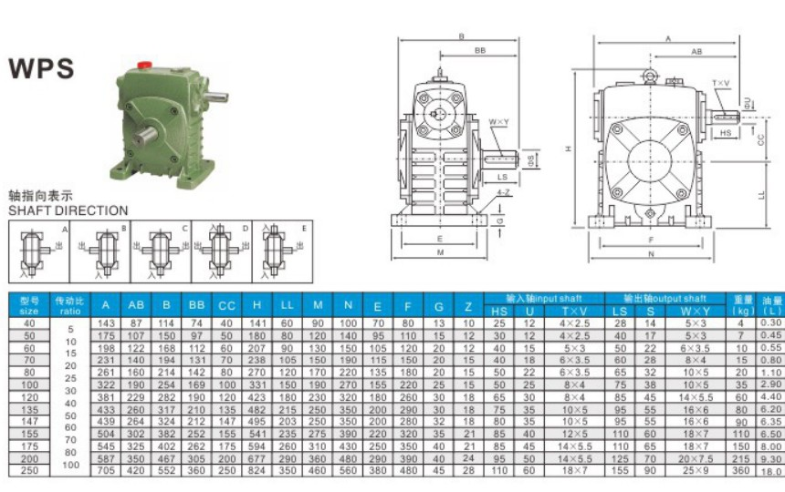 WPA 80 Gearbox Speed Reducer 1:80 Ratio Speed Reducer Gearbox Wpa 80 Worm Gear Speed Reducer