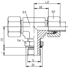 Hydraulic Cylinder Parts Adjustable Lock Nut Branch Tee-TEE-UNF Hydraulic Fitting