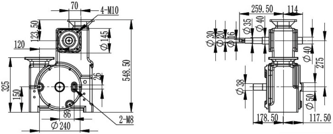 Dual Input Terminal Non Standard Reducer Worm Helical Gearbox for Heavy Equipment