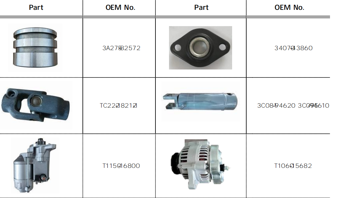 Agricultural Spare Tractor Parts Replacement of Kubota 32530-26823,W9518-59121,3C315-42300,3C091-43520,3A111-82202