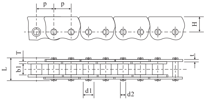 CO8BSS-N15 Roller Diameter 8.51mm Stainless Steel Window Opener Chain with 12.7mm Pitch