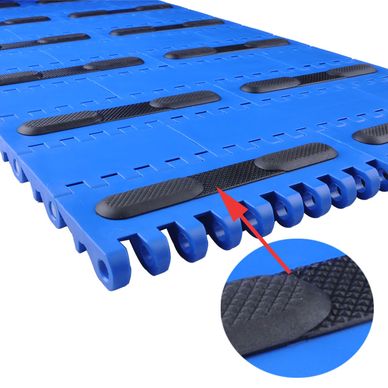 Plastic Modular Straight Running Belt MPB Rubber Top Pitch 50.8  PP Conveyor Belt for Food Conveyor System