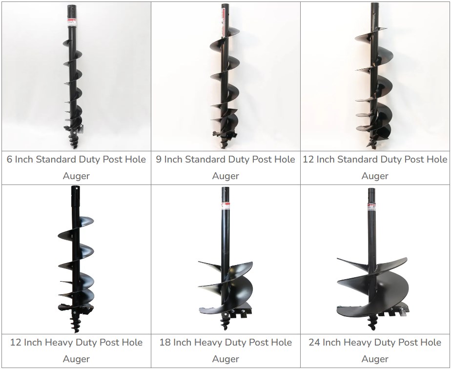 9 Inch Compact Post Hole Auger for Tractor 3 Point Post Hole Diggers with 2 Round Shaft