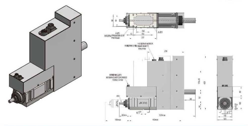 Drilling and Tapping Power Head Unit, ZG30-2 Model with B18 Spindle, China Manufacturer OEM / ODM