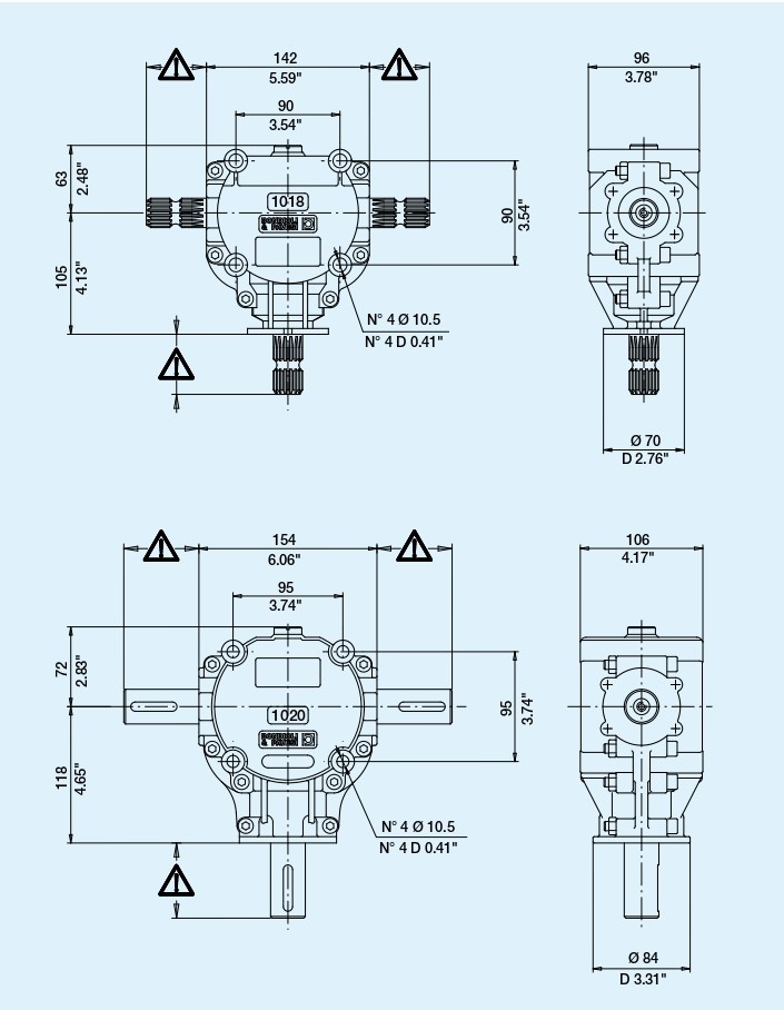 Agricultural S1000 Ratio 1:2,78 Multifunction Gearboxes