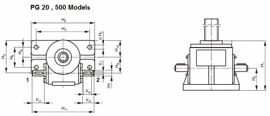 PG20-P3-F3-T-C-X-1500 Flange End High Gear Ratio Screw Jack for Platform Solar Eenergy Panels Lifting