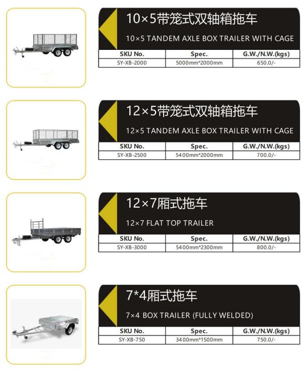 8x7 10x7 12x7 14x7 16x7 Galvanized Flatbed Trailer with Drop Sides
