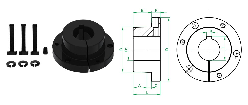 Mild Carbon Steel Material QD Style Bushing SK Bushings