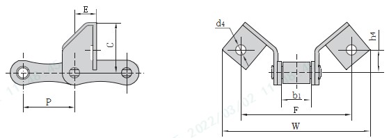 S Type 55VSE/55VSEL/55VSEF1 CA645SE Steel Agricultural Conveyor Chains Attachments 55V Roller Chain for Transmission