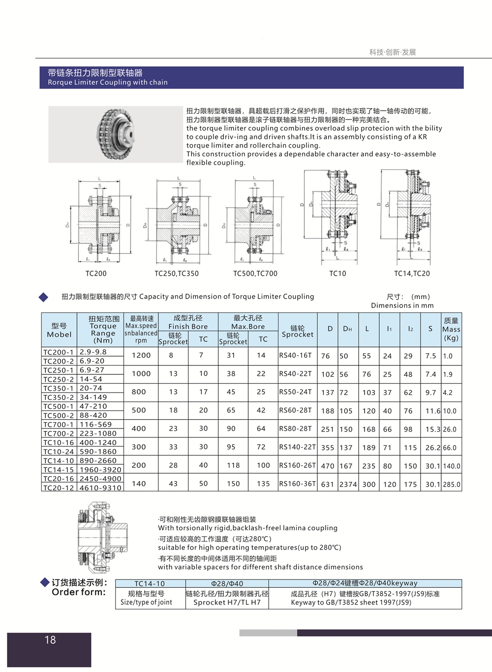 TC Roller Type Torque Limiter Torque Limiter Bit Shaft Torque Limiter