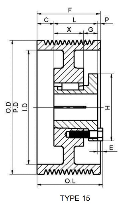 Professional American Standard Pulley Sheaves 8V Series Cast Iron Eight-Groove Cheap V-Belt OEM Customizable Split Taper