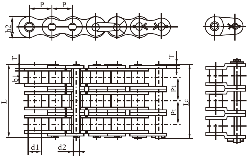 SS16B-3 B Series Stainless Steel Short Pitch Precision Triplex Roller Chain and Sprockets in Steel