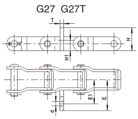 Agricultural Feeder Mixer Chain G27 G27T Attachment 667X 667H 667XC Steel Pintle Chains and Sprocket