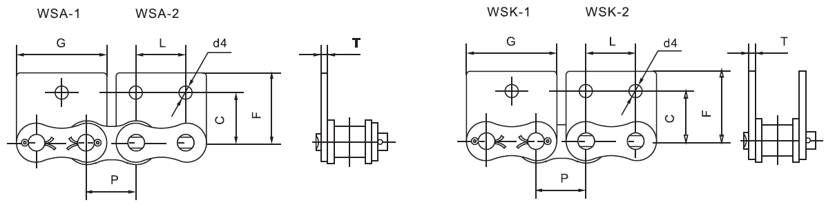 Customized SS06B/08B Stainless Steel Short Pitch Conveyor Chain with WSA1&WSA2&WSK1&WSK2 Sprockets for Restaurants
