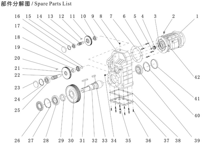 F Series Parallel Shaft Gearbox Helical Worm Gear Speed Reducer Electric Motor for Concrete Mixer